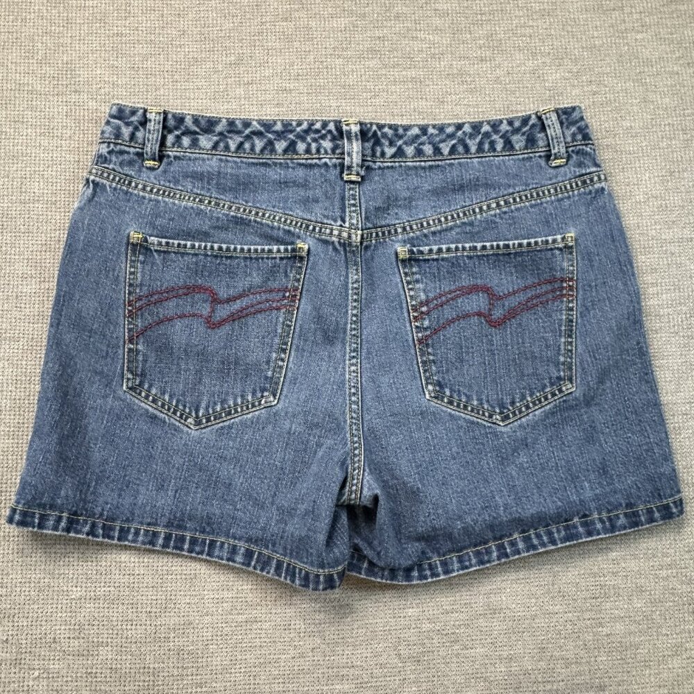Tommy Hilfiger Womens Shorts Blue Denim Cotton Medium Wash Slash Pocket Size 12 - Picture 2 of 12